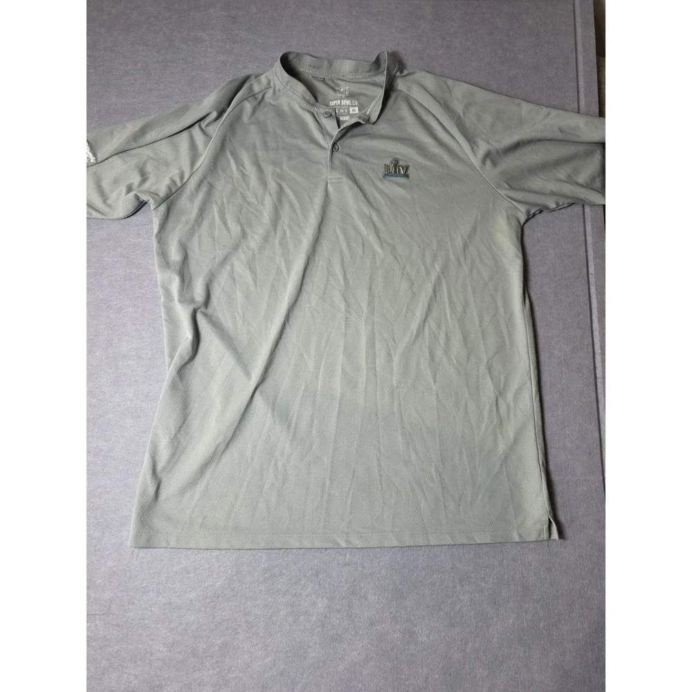 NFL SUPER BOWL LIV MIAMI GRAY POLO SHIRT MENS SIZE XL FOOTBALL CASUAL